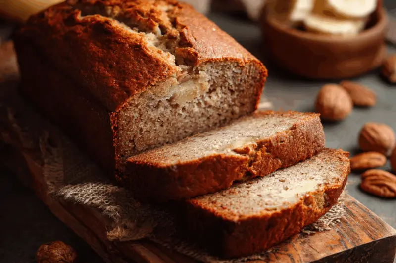 Moist & Fluffy Banana Bread with Hints of Vanilla and Brown Sugar