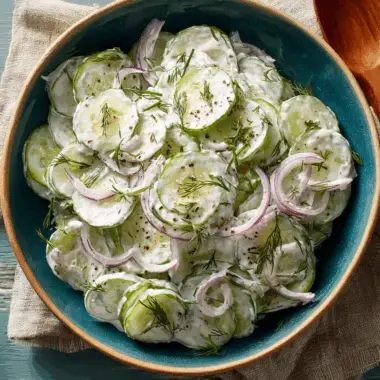 Classic Creamy Cucumber & Dill Summer Salad