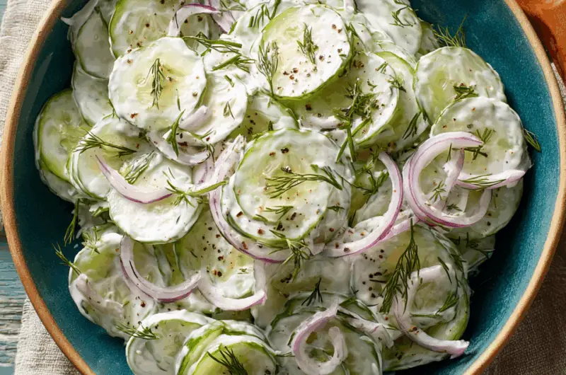 Classic Creamy Cucumber & Dill Summer Salad