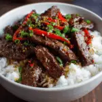 Tender Mongolian Beef with Sweet & Savory Garlic-Ginger Glaze