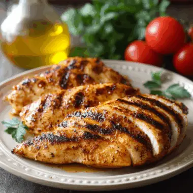 Flame-Kissed Brined Chicken Breasts with Paprika Oil