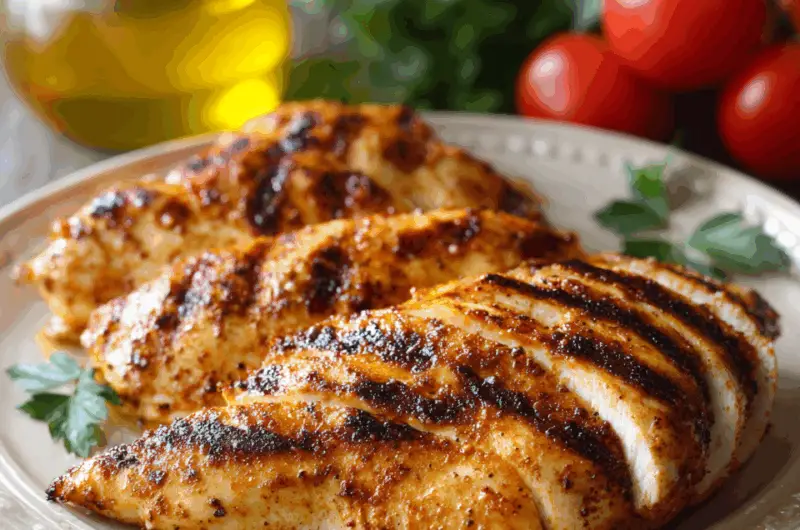 Flame-Kissed Brined Chicken Breasts with Paprika Oil