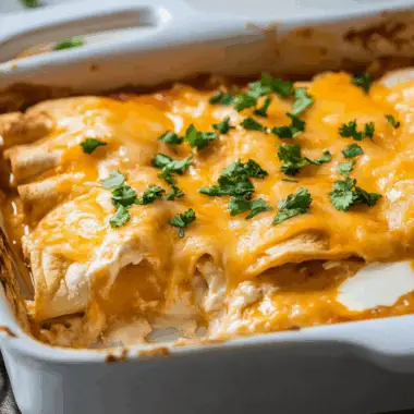 Creamy Sour Cream Chicken Enchiladas with a Tex-Mex Twist