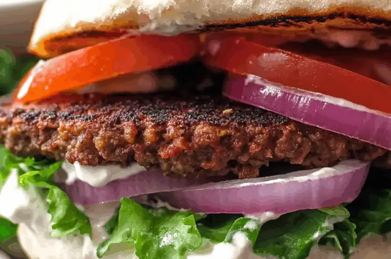Greek-Inspired Gyros Burgers with Tzatziki Sauce