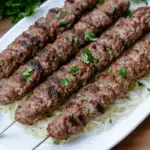 Grilled Lebanese Kafta Skewers with Parsley & Spices
