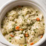 Slow-Cooked Chicken Stew with Fluffy Herb Dumplings