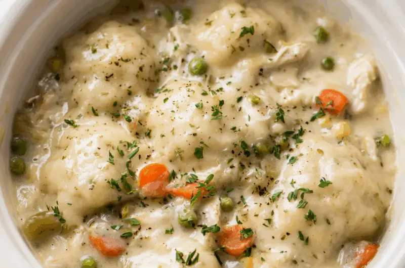 Slow-Cooked Chicken Stew with Fluffy Herb Dumplings