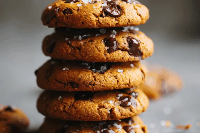 Ooey Gooey Vegan Chocolate Chip Cookies with Molasses & Tahini