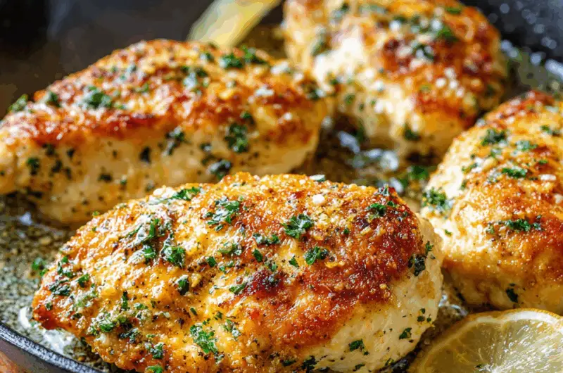 Buttery Garlic Knot-Inspired Chicken Cutlets