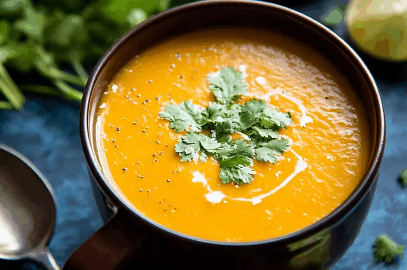 Creamy Roasted Kabocha Soup with Ginger and Spices