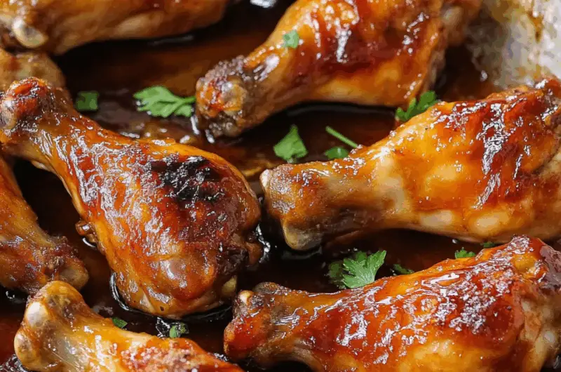 Sweet and Savory Caramelized Chicken Drumsticks & Wings