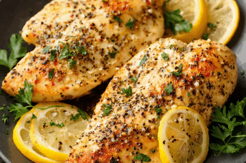 Zesty Skillet Lemon Pepper Chicken with Garlic Butter Sauce