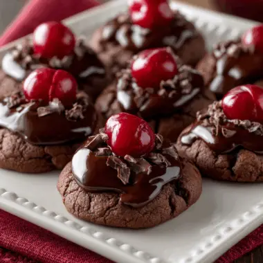 Decadent Double Chocolate Cherry Thumbprints