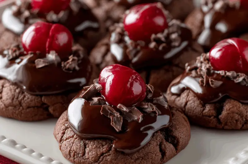 Decadent Double Chocolate Cherry Thumbprints