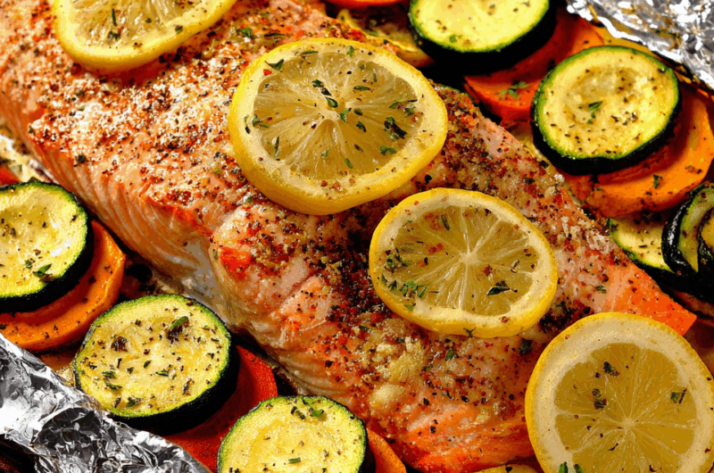 Zesty Salmon & Veggie Foil Pack Delight