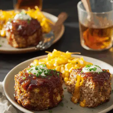Cheesy Barbecue-Stuffed Meat Loaf Muffin Cups