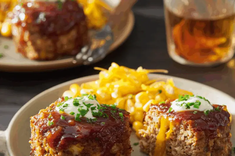 Cheesy Barbecue-Stuffed Meat Loaf Muffin Cups