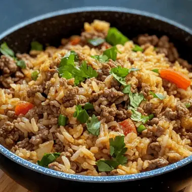 Savory Oriental Ground Beef with Fluffy Rice