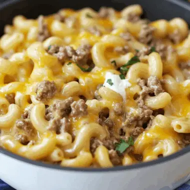 Creamy Beefy Macaroni Skillet Delight
