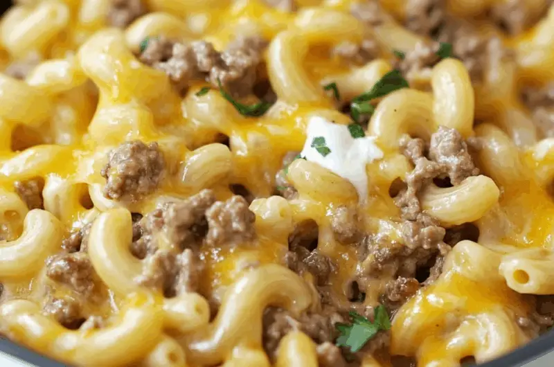 Creamy Beefy Macaroni Skillet Delight