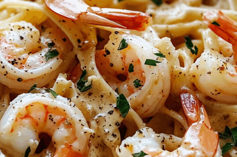 Garlic Butter Shrimp Linguine with a Creamy Twist