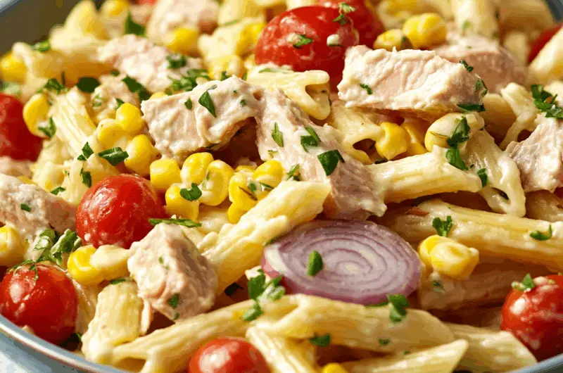 Fresh & Zesty Tuna Pasta Salad Bowl
