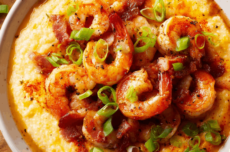 Southern-Style Creamy Shrimp and Grits with Cajun Butter Sauce