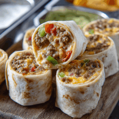 Zesty Taco Pinwheels with Creamy Cheese and Bell Peppers