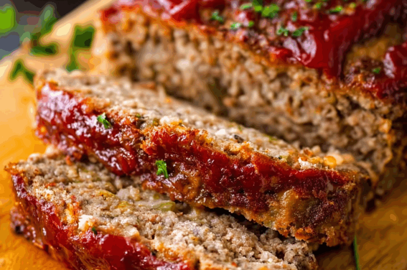 Savory Glazed Meatloaf with Onion and Herb Infusion