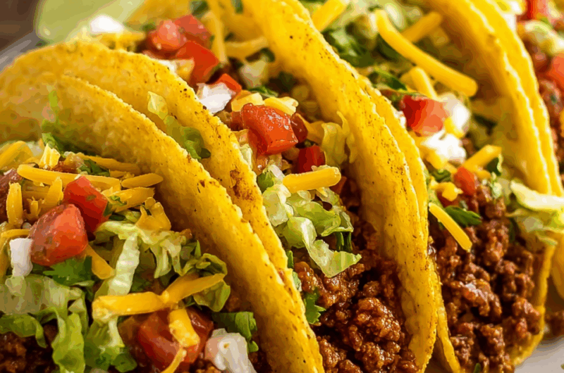 Juicy Tex-Mex Beef Tacos with Homemade Seasoning and Crispy Shells