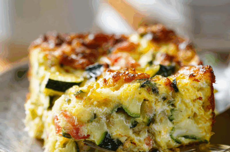 Fluffy Garden Zucchini and Ricotta Strata