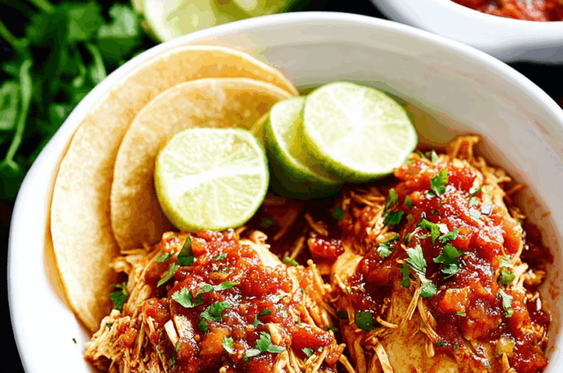 Simple Slow-Cooked Salsa Chicken