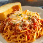 Classic Comforting Baked Spaghetti with Tomato Sauce and Cheese