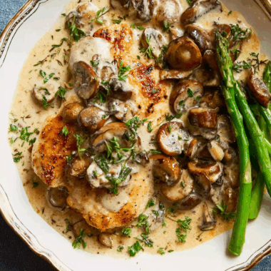 Pan-Seared Chicken Breasts in Creamy Mushroom Sage Sauce