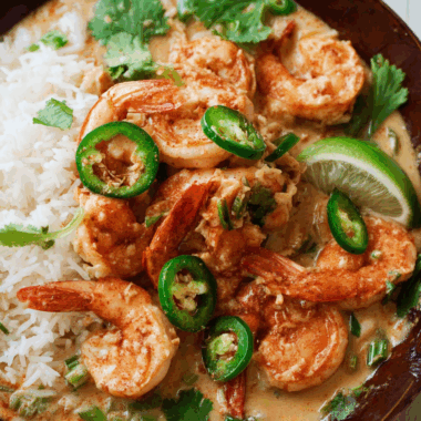 Camarones al Ajillo with Creamy Coconut Rice