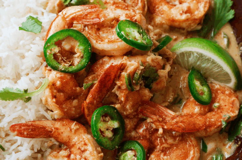 Camarones al Ajillo with Creamy Coconut Rice
