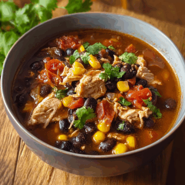 Spicy Southwest Chicken Chili with Black Beans and Corn