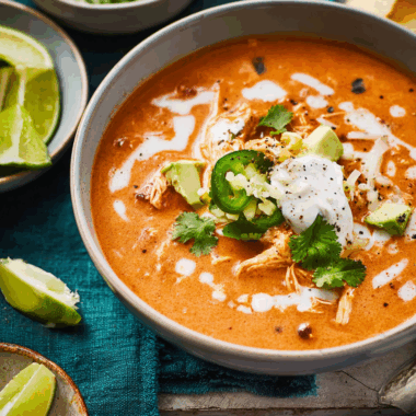Velvety Chicken Enchilada Soup with a Touch of Spice