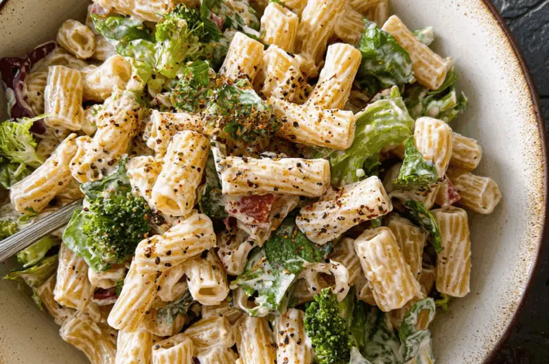 Creamy Chickpea Pasta Salad with Lemon-Tahini Dressing
