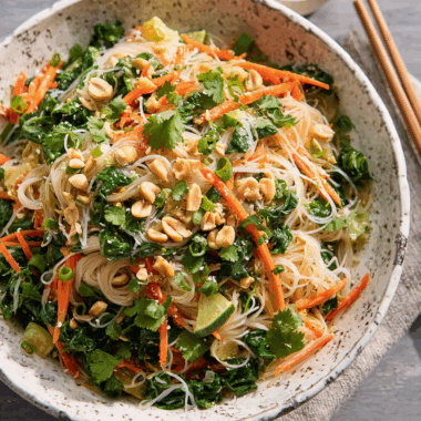 Sweet & Spicy Sesame Rice Noodle Salad