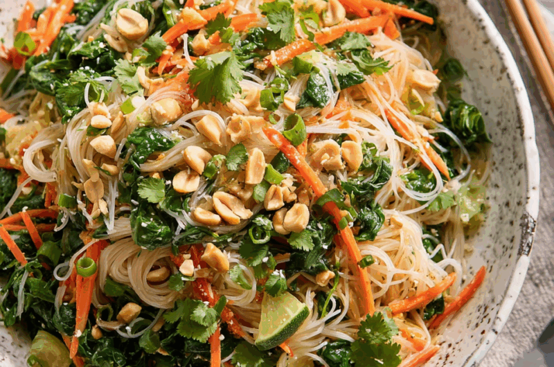 Sweet & Spicy Sesame Rice Noodle Salad