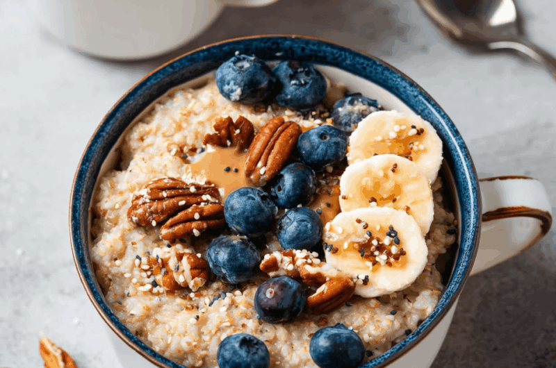 Creamy Instant Pot Steel Cut Oats with Berries and Maple
