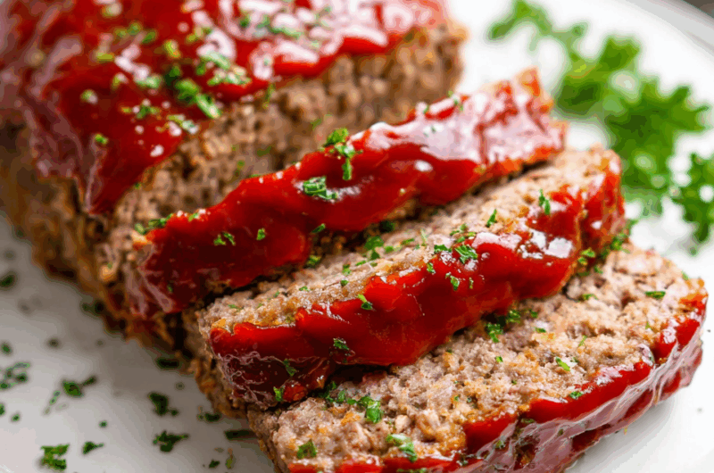 Tender Oven-Baked Meatloaf with Savory Tomato Glaze