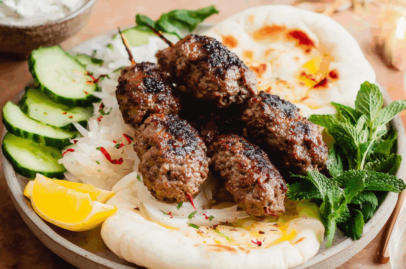 Tender and Flavorful Middle Eastern Beef Kafta Skewers