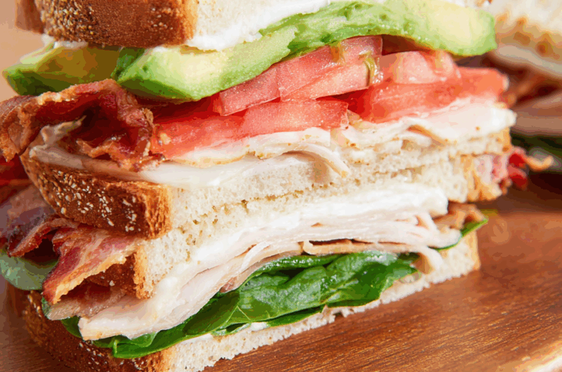 Stacked California Club with Bacon, Turkey & Avocado