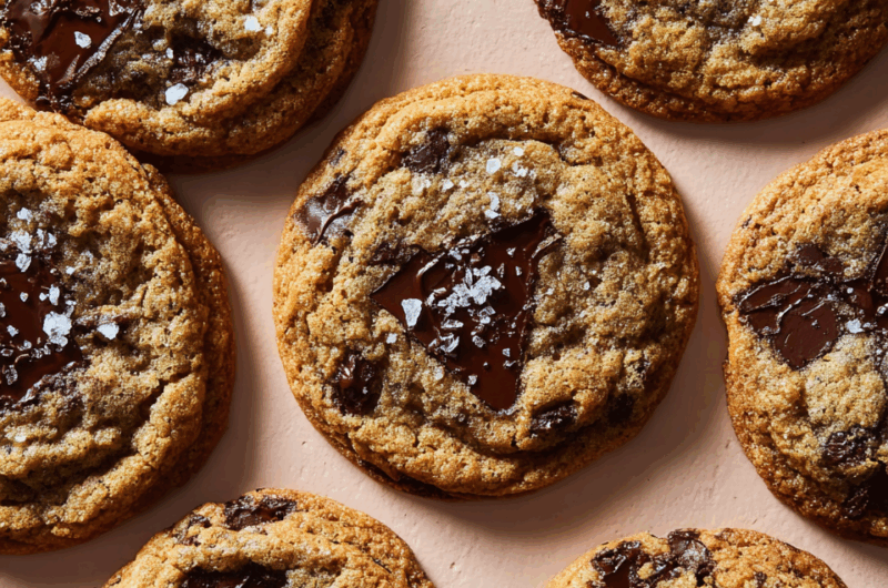 Perfectly Chewy Chocolate Chip Cookies with Melted Butter and Chopped Chocolate