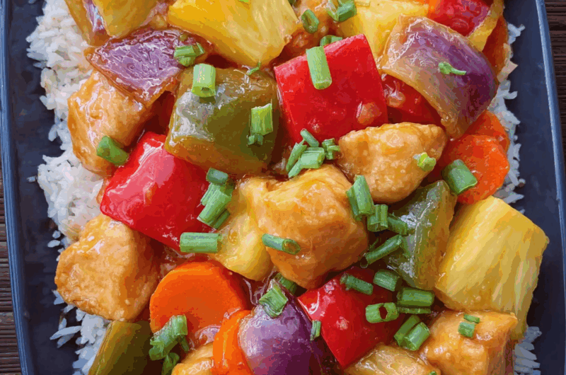 Crispy Sheet Pan Sweet and Sour Chicken with Veggies