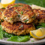 Golden Crispy Salmon Cakes with Zesty Lemon-Dill Sauce
