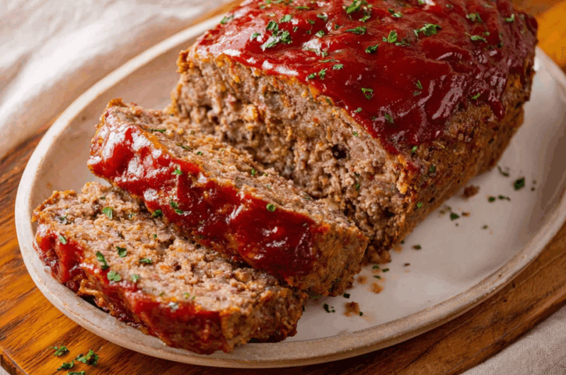 Tender Sheet Pan Meatloaf with Tangy Glaze