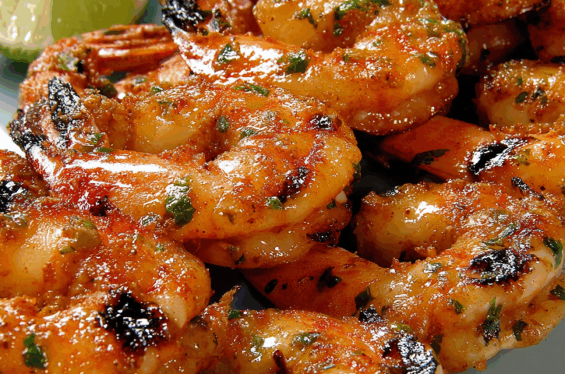 Fiery Sesame-Lemon Grilled Shrimp Delight